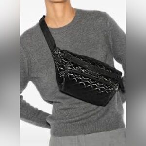 New MZ Wallace Metro quilted crossbody sling  in black liquid